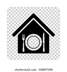 restaurant  - black vector icon