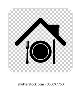 restaurant -  black vector icon
