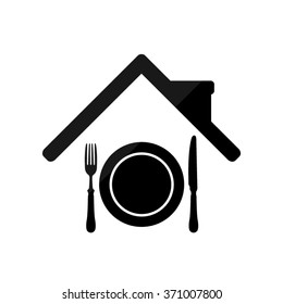 restaurant  - black vector icon