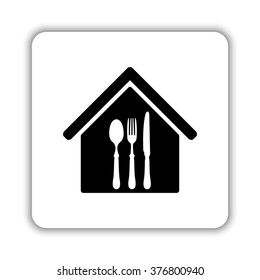 restaurant -  black vector icon