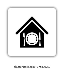 restaurant  - black vector icon