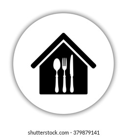 restaurant  - black vector icon