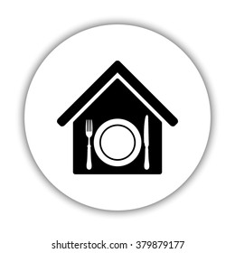 restaurant -  black vector icon