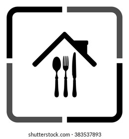 restaurant  - black vector icon