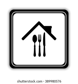 restaurant  - black vector icon