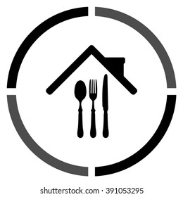 restaurant  - black vector icon