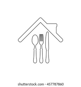 restaurant  - black vector icon