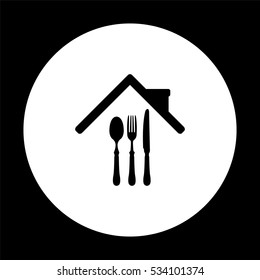 restaurant  - black vector icon