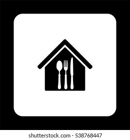 restaurant  - black vector icon