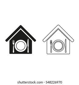 restaurant  - black vector icon