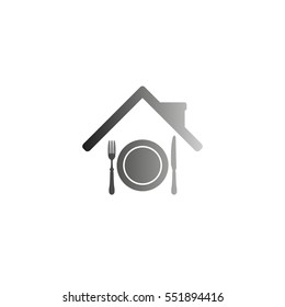 restaurant  - black vector icon