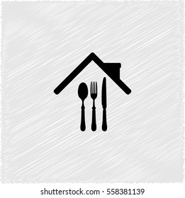 restaurant -  black vector icon