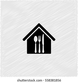 restaurant -  black vector icon