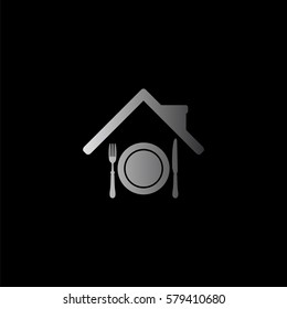 restaurant -  black vector icon