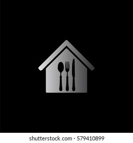 restaurant -  black vector icon