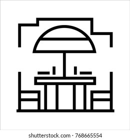 Restaurant black & white line art icon