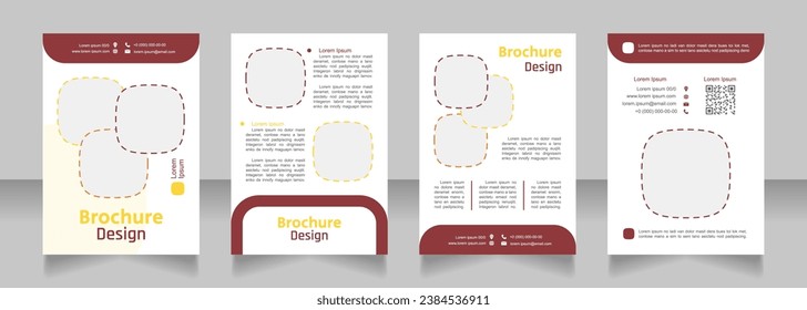 Restaurant blank brochure design. Template set with copy space for text. Premade corporate reports collection. Editable 4 paper pages. Secular One Regular, Rajdhani-Semibold, Arial fonts used