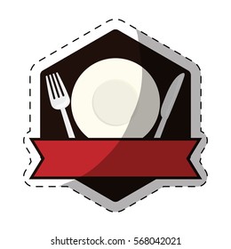 restaurant blank emblem image vector illustration design 