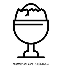 Icono de huevo hervido en el restaurante. Contorno de un icono del vector del huevo hervido del restaurante para el diseño web aislado en fondo blanco