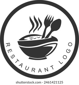 restaurant bowl logo,simple logo, vector vintage