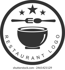 restaurant bowl logo,simple logo, vector vintage