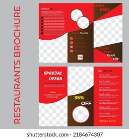 Restaurant Brochure Design with square shape art board