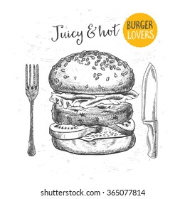 Restaurant brochure vector, menu design. Vector cafe template with hand-drawn graphic. Food flyer.