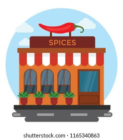 A restaurant building with the exterior portion