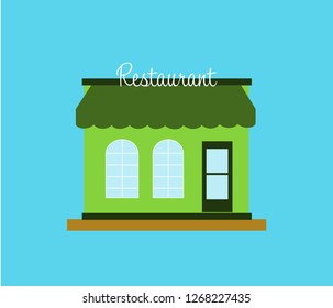 Restaurant building facade, street view vector eps10