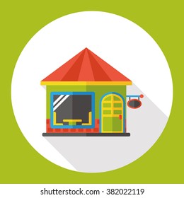restaurant building flat icon