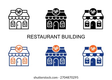 Restaurant Gebäude Symbol Multi-Style-Vektorgrafik