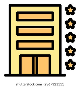 Restaurant building icon outline vector. Bar meal. Cafe shop color flat