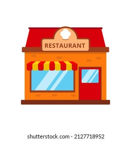 Restaurant building vector with flat style isolated on white background suitable for icon or illustration