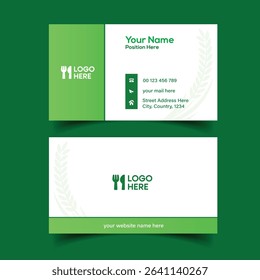 Restaurant Business Card Design for Stylish Branding. Creative Double-sided Business Card Template.
