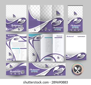 Restaurant Business Stationery Set Template.
