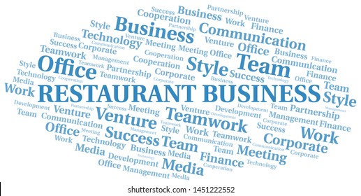 Restaurant Business word cloud. Collage made with text only.