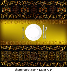 Restaurant business.Design fish menu food.Vector