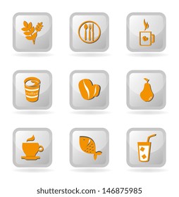 restaurant buttons over white background vector illustration