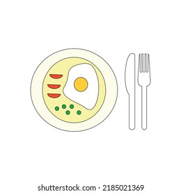 Restaurant, cafe breakfast icons set