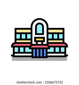 restaurant cafe building color icon vector. restaurant cafe building sign. isolated symbol illustration