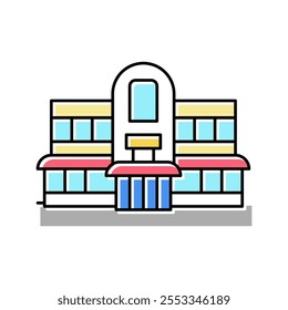 restaurant cafe building color icon vector. restaurant cafe building sign. isolated symbol illustration