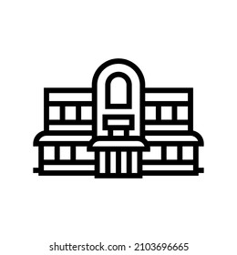 restaurant cafe building line icon vector. restaurant cafe building sign. isolated contour symbol black illustration