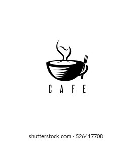 restaurant or cafe concept with cup of coffee and wine glass