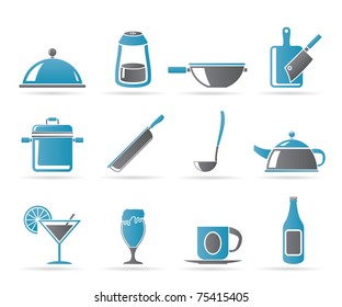 Restaurant, cafe, food and drink icons - vector icon set