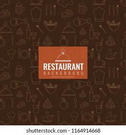 Restaurant cafe or food seamless texture pattern for menu, fabric, package or present box. Vector background illustration.