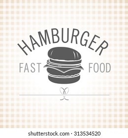 Restaurant, cafe. Hamburger. Fast food. Vector logo.