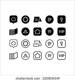 Restaurant, Café-Symbol-Set, auf weißem Hintergrund, EPS10.