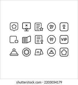 restaurant, cafe icon set, on white background, eps 10.
