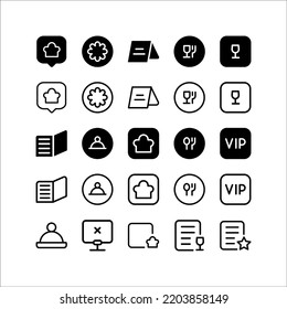 restaurant, cafe icon set, on white background, eps 10.