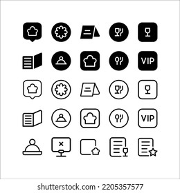 Restaurant, Café-Symbol-Set, auf weißem Hintergrund, EPS10.